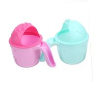 Warmhm Lot De 2 Gobelets De Rinçage Bébé Ergonomiques Poignée Courbée, Plastique Sûr, Couleurs Verte Et Rouge, Pour Bain Garçon Et Filles Et Lavage Doux Du Cuir Chevelu