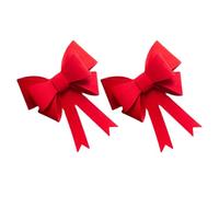 Warmhm Lot de 2 Grands Nœuds Rouges de Noël en Tissu Solide Embrasses de Rideaux pour Décoration Sapin Fenêtres et Mariage Accessoires Festifs Polyvalents pour Maison et Événements