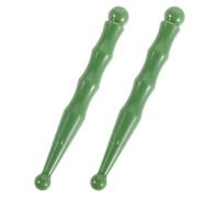 Warmhm Lot de 2 Stylo D'acupression Gua Sha en Résine Verte pour Massage Plantaire et Oculaire, Outil Manuel de Stimulation des Points D'acupuncture, Thérapie Détente Pied et Visage,