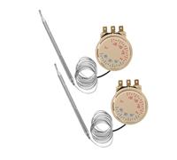Warmhm Lot de 2 Thermostats pour Réfrigérateur et Congélateur Régulateur Mécanique de Température Réglable ±35°C Acier Inoxydable Commande Thermique par Bouton Contrôle Précis pour