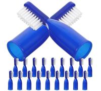Warmhm Lot de 20 Brosses à Dents Portatives Capuchon Doigt, Mini Brosses à Dents de Prison en Plastique, Semi-doigts, Hygiène Bucco-dentaire Sécurisée pour Détenus en Milieu Carcéral