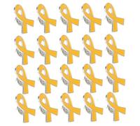 Warmhm Lot De 20 Épinglettes En Alliage Ruban Jaune Émaillé, Badge Médical Caritatif, Broches D’infirmière Pour Sensibilisation à La Santé Et Soutien Associatif