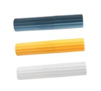 Warmhm Lot de 3 Porte-brosses à Dents de Voyage Portable Conteneur Détachable, Matériaux Solide, Design Compact et Coloris Blanc, Jaune et Bleu, pour Déplacements et Soins Bucco-dentaires en Extérieur