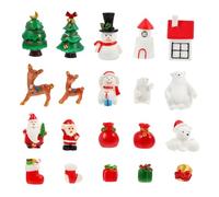 Warmhm Lot de 30 Décorations de Noël en Résine Mini Ornement de Paysage Miniature pour Intérieur et Extérieur Micro Décorations de Bonsaï