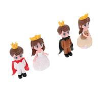 Warmhm Lot de 4 Figurines Couple Prince et Princesse en Résine Blanche et Café Décoration Intérieure Romantique pour Gâteau Présent Saint-Valentin Ornement Miniature Polyvalent