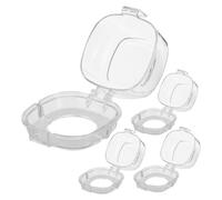 Warmhm Lot de 4 Protège-Boutons Transparents Résistants la Chaleur pour Cuisinière à Gaz, Housse de Sécurité Garçon et Filles 9,5 X 5 Cm, Protection Anti-Projection pour Brûleurs,