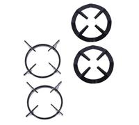 Warmhm Lot De 4 Supports Ronds En Fer Noir Pour Casseroles Et Pots à Lait, Supports De Cuisinière à Gaz Antidérapants, Adaptés Pour Maison, Restaurant Et Usage Quotidien