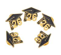 Warmhm Lot de 5 Broches de Remise de Diplômes 2026 en Émail Insignes de Toque Épinglettes pour Fête de Fin D’Études Présent Symbolique pour Étudiants et Enseignants
