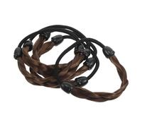 Warmhm Lot De 5 Élastiques à Cheveux Tressés Marron Haute Élasticité Corde à Cheveux Extensible Pour Femmes Et Adolescentes Coiffure Queue De Cheval Tendances