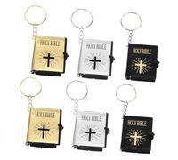 Warmhm Lot de 6 Porte-Clés Miniatures avec Pendentif Sainte Bible Décoration pour Paquet à Dos Amateurs de Religions Solide et Pratique