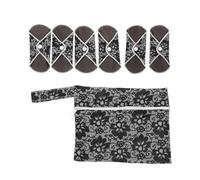 Warmhm Lot de 6 Serviettes Hygiéniques Lavables en Bambou Taille S pour Flux Moyens Réutilisables Imprimées Confortables et Écologiques Pochette de Rangement Adaptées aux Femmes