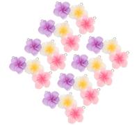 Warmhm Lot de 60 Pendentifs Breloques en Résine Petit Charme de Frangipanier 5 Pétales Multicolore, Pendentif D’été Léger pour Boucles D’oreilles et Créations Bijoux Plage