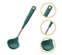 Warmhm Louche Silicone Antiadhésive Résistante Chaleur avec Manche Inox Ergonomique Ustensile de Cuisine et pour Soupe Quotidienne