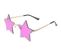 Warmhm Lunettes de Soleil Étoile à Cinq Branches sans Monture avec Décorations Brillantes Accessoires de Festival pour Filles et Adultes pour Fêtes Anniversaire Cosplay et Performances