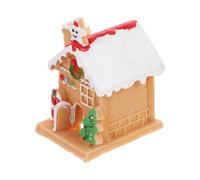 Warmhm Maison Miniature Décorative Mini Maison Lumineuse de Noël en Résine Jaune Décoration de Mini Jardin Éclairage pour Ambiance Festive pour Garçon et Filles
