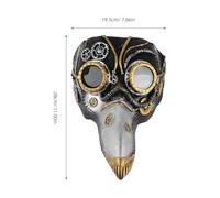 Warmhm Masque de Médecin Peste Steampunk à Bec Long Masque de Costume d'Horreur Unisexe Sangles Réglables Accessoire de Cosplay Gothique et Bal Masqué pour Adultes
