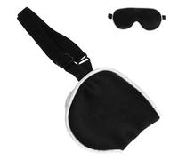 Warmhm Masque de Sommeil Garçon Fille Noir Soie Douce Cache-yeux Confortable et Portable pour Dormir et Sieste Protège les Yeux Sensibles Lavable Machine