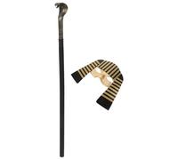 Warmhm Masque Égyptien Et Bâton Pour Garçon Fille Accessoire De Déguisement Pour Halloween Et Fêtes Thématiques Masque De Pharaon Décoratif