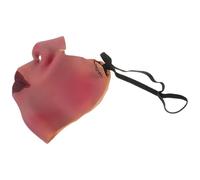 Warmhm Masque Halloween Demi Visage Réaliste Latex avec Nez et Accessoire Effrayant pour Fête Déguisement Prank pour Poisson Avril Confortable et Ajustable