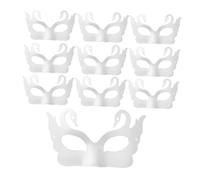 Warmhm Masques en Papier Mâché Soi-même Lot de 10 Masques Blancs Forme Cygne Pâte à Papier Légère pour Carnaval Bal Masqué Cosplay et Activités Créatives Garçon et Filles