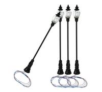 Warmhm Mini Lampadaire Décoratif 4 Pièces pour Maquettes de Lampadaire et Modélisme Ferroviaire, Adapté aux Maisons de Poupée et Scènes de Micro-Paysages