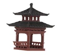 Warmhm Mini Pagoda Figurine Resin Fish Tank Ornament for Aquarium Micro Landscape Decor Asian Zen Garden Pavilion Statue Small Aquarium Sculpture
