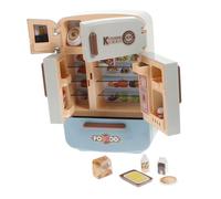 Warmhm Mini Réfrigérateur avec Étagères Multiples et Aliments Miniatures Accessoire de Maison Miniature pour Garçon Fille Jeu Éducatif de Rangement et Interaction Parent-garçon Fille