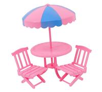 Warmhm Miniature Beach Chair and Table Set Plastic Miniature Furniture for Micro Landscape and Play Portable Lightweight Outdoor Decoration