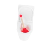 Warmhm Miniature Toilet and Plunger Set Realistic Dollhouse Bathroom Furniture for Creative Decoration and DIY Collectors