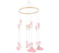 Warmhm Mobile Feutre pour Décoration de Crèche avec Éléphants Mobile Suspendu avec Cloches pour Berceau Accessoire Mignon
