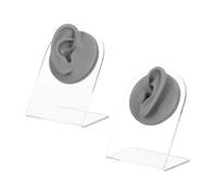 Warmhm Modèle Oreille Silicone Gris Flexible pour Entraînement Piercing Simulation Réaliste Réutilisable Support Stable pour Affichage Bijoux et Pratique Acupuncture