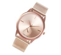 Warmhm Montre-Bracelet pour Femme Quartz Bracelet en Maille Plastique Rose Réglable Cadran Rose Montre Décontractée Élégante pour Usage Quotidien et Soirée