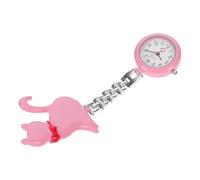 Warmhm Montre de Poche à Quartz pour Infirmière Clip Suspendu Rose Cadran Large Surveillance Infirmière Montre Portable Pratique Accessoire Médical Polyvalent Présent Infirmier