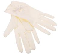 Warmhm Moufles de Mariage en Satin Élastique, Nœud Décoratif, Blanc, Femme