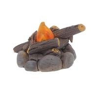 Warmhm Ornement Micro Paysage De Feu De Camp Fausse Veilleuse De Feu De Camp Faux Feu De Camp Fausse Lampe Feu De Camp Feu De Camp Artificiel Cheminée Miniature Résine Gris Foncé