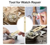 Warmhm Ouvre-boîtier De Montre Réglable en Métal Doré 50mm, Outil Extracteur De Boîtier Arrière, Outil De Réparation pour Horloger, Usage Professionnel pour Ouverture Et Remplacement De Piles