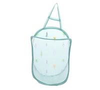 Warmhm Panier à Linge Suspendu Mural Pliable Maille Élastique Vert Pour Salle De Bain Rangement Multifonction Pour Vêtements Et Jouets Corbeille De Rangement Portable Et Lavable