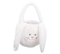Warmhm Panier De Pâques Peluche Avec Design De Lapin Blanc Accessoire De Décoration Rangement Pour Œufs Et Pour De Pâques Activités Manuelles