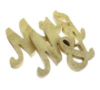 Warmhm Panneau de Table de Mariage Mr Mrs, Lettres en Bois, Panneau Décoratif en Bois Densité, Or, Centre de Table Portable pour Cérémonies de Mariage et Saint-Valentin