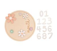 Warmhm Panneau en Bois pour Bébé Solide sans Bords Rugueux, Cartes Étapes Mois par Mois pour Annonce de Naissance, pour Maison ou Fête, 1 Set pour Nouveaux Parents