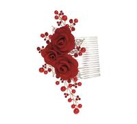 Warmhm Peigne à Cheveux Décoratif Rose Accessoire de Mariage Élégant Peigne à Cheveux Réutilisable avec Décoration pour Toutes