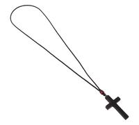 Warmhm Pendentif Croix en Bois D’ébène, Décoration Suspendue pour Voiture, Accessoire Intérieur Rétro Fait Main, Symbole Chrétien, Ornement Croix Catholique pour Homme et Femme