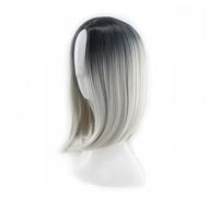 Warmhm Perruque Bob Femme Synthétique à Couleur Dégradée Grise Perruque Courte Haute Température pour Cosplay Fête et Usage