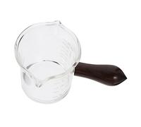 Warmhm Pichet à Lait Verre avec Double Bec et Poignée Débène Distributeur Café pour Thé et Boissons Design et Fonctionnel