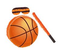 Warmhm Piñata Forme de Ballon de Basket avec Bandeau et Bâtonnet pour Fête Anniversaire Jeu de Fête sur Thème Sportif pour Garçon Fille