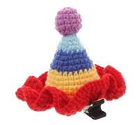 Warmhm Pince à cheveux crochetée en laine forme chapeau arc-en-ciel accessoire mignon pour filles barrette douce et confortable clip multi-usages pour garçon fille