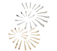 Warmhm Pinces à Cheveux en Métal 40 Pcs, Grandes et Moyennes, Pinces Crocodiles Bec de Canard, pour Coiffure Professionnelle et Usage Domestique, Clips pour Femmes et Filles, Accessoires