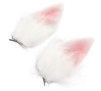 Warmhm Pinces à Cheveux Oreilles de Lapin Pelucheuses Cosplay Accessoires Costume Lapine pour Fête de Pâques et Déguisement