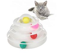 Warmhm Piste De Jeu Interactive pour Chats à 4 Niveaux avec Boules Colorées - Amusant Et Stimulant pour Animaux De Compagnie