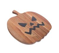 Warmhm Planche à Découper Citrouille Acacia et Résine Plateau Apéritif Multifonction pour Halloween Plateau de Service Décoratif pour Viande Fruits et Fromages Accessoire de Table Festif
